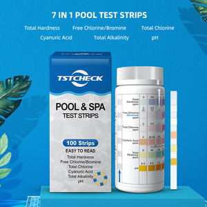 Bandes de Test de la qualité de l'eau, en papier <span class=keywords><strong>PH</strong></span> pour <span class=keywords><strong>piscine</strong></span>, nettoyeur, Test d'alcalinité, 7 en 1, 100 pièces/bouteille - Product Image 4