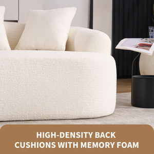 Conjunto de Sofá Curvo Convertible Ahorrador de Espacio, Sofá Seccional Moderno de Tela para Apartamentos Pequeños y Dormitorios - Product Image 6