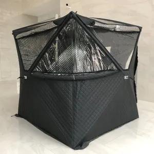 420d 정원 스팀 모빌 침대 옥상 육각형 휴대용 단열 캠핑 야외 사우나 텐트 용품