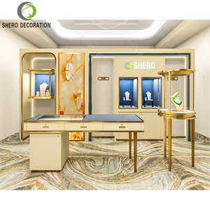 Sang trọng tùy chỉnh đồ trang sức Showcase tủ trưng bày với ánh sáng LED Tường hình ảnh tủ trưng bày cho cửa hàng đồ trang sức - Product Image 1