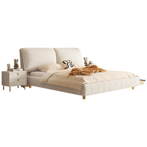 Modern Luxury Elephant Ear Fabric Bed Cream Style Matte Internet Celebrity Inspired Soft-Packed Double Bed Up-Holstered for - Product Image 4