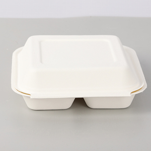 Biodegradable Bamboo Pulp Food Packaging Boxes Eco Friendly Disposable Bento Lunch Box With Lid