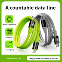 Supers chnelle 240W 6A USB LED Digital anzeige Typ C Flüssiges Silikon 1,5 M Datenkabel für Telefon für Kopfhörer 1,5 M Aufladen