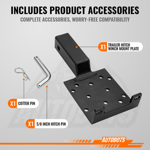 <span class=keywords><strong>Plaque</strong></span> de montage de treuil universelle en acier AUTOBOTS, capacité de 3500 lb, pour <span class=keywords><strong>attelage</strong></span> de remorque 2 pouces, compatible ATV/UTV - Product Image 4
