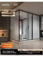 Paroi de douche moderne en verre et cabine de douche préfabriquée, douche encastrée, cloison de salle de bain, solutions de rénovation pour salles de bain