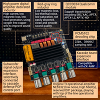 WUZERVON ZK-TB21Q Carte amplificateur numérique BT 2.1 canaux Qualcomm QCC3034+TPA3116 APTX 12-24VDC avec dissipateur thermique amélioré