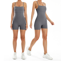Combinaisons de sport personnalisées avec logo pour femmes, ensembles de yoga courts froncés, justaucorps sexy push-up, combinaisons de sport élastiques et respirantes pour l'entraînement et le fitness
