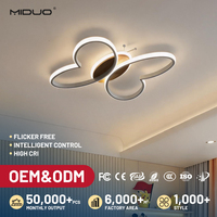 Lampu Plafon LED Pintar Modern Motif Kupu-kupu Lucu dengan Remote Control, Penutup Silikon, 2700-6500K, untuk Kamar Tidur Anak