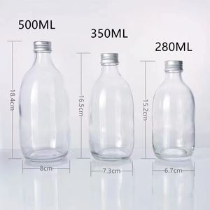 ขวดเครื่องดื่มแก้วพร้อมฝาเกลียวขวดไวน์ผลไม้นมเครื่องดื่มน้ำผลไม้แก้ว300มล. 350มล. พร้อมฝาเกลียว - Product Image 2