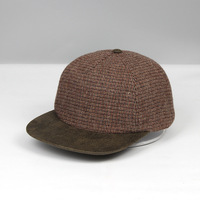 Casquette de baseball en tweed de laine avec logo personnalisé, visière en daim, structurée, pour hommes et femmes, snapback 6 panneaux, style vintage, OEM, faible MOQ, fabrication en usine