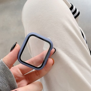 Pour <span class=keywords><strong>Apple</strong></span> <span class=keywords><strong>Watch</strong></span> 38 40 42 44 mm, coque de protection en PC liquide avec protection en verre trempé pour film d'écran Iwatch - Product Image 4
