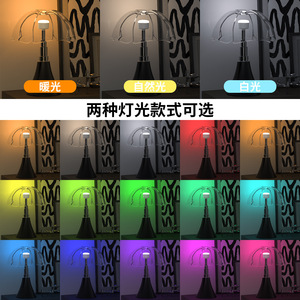 Lampe de nuit LED rechargeable T072 E26, changeant de couleur RGB avec télécommande, pour le camping, lampe murale de chevet - Product Image 3