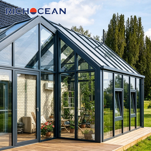 RICHOCEAN Pergola de jardin sur mesure à double vitrage, Solarium en aluminium avec vitrage trempé Low-e, Vérandas - Product Image 4