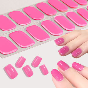 Gran oferta, nuevo Material, fácil de aplicar, extensión de uñas de Gel Uv, Color liso, envoltura completa, tiras de uñas de Gel semicurado - Product Image 4