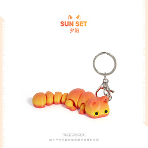 Nouveauté 2026 : Porte-clés et pendentif de sac en forme de chat porte-bonheur mignon, imprimé en 3D, modèle animal chaton - Product Image 6