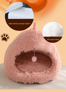 Роскошное зимнее гнездо для домашних животных кровать для кошек кровать для собак плюшевая круглая кровать премиум класса для домашних животных теплая нескользящая машинная стирка S M L XL - Product Image 3