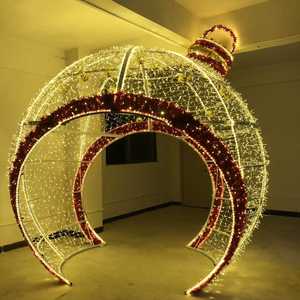 Arche d'entrée géante <span class=keywords><strong>de</strong></span> Noël en forme <span class=keywords><strong>de</strong></span> boule, motif LED étanche IP65, décoration lumineuse à traverser - Product Image 2