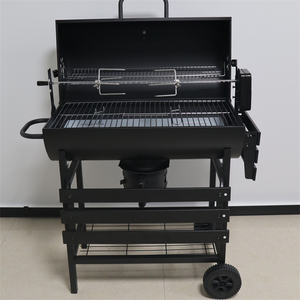 Moderno <span class=keywords><strong>Asador</strong></span> <span class=keywords><strong>de</strong></span> Carbón para Jardín Grande <span class=keywords><strong>de</strong></span> Acero para Exteriores con Ruedas, con <span class=keywords><strong>Asador</strong></span> Giratorio y Parrilla para Pollo Asado - Product Image 4