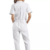 Vente en gros de combinaisons de sécurité à manches courtes pour femmes, uniformes de travail en coton de couleur unie de haute qualité