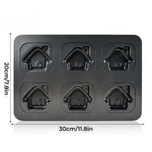 Moule <span class=keywords><strong>à</strong></span> muffins en forme de <span class=keywords><strong>maison</strong></span> 3D mignon - Moule de cuisson antiadhésif écologique pour gâteaux, biscuits, chocolats et friandises <span class=keywords><strong>maison</strong></span> - Product Image 6
