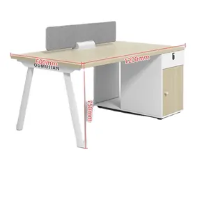 Hihg End Modern Design Staff Room Work Station Desk Furniture Steel Frame Wood Tabletop Office Table