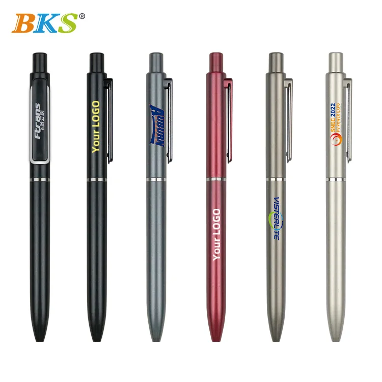 Custom Logo Printed Heavy Spring Gel Ink Pen High Quality Durable Plastic 0.5mm Writing Neutral Office School Business Use Gift