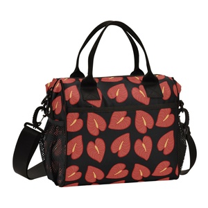 Bolsas Térmicas para Almuerzo con Asa y Diseño Personalizado de Flor de Anturio Roja de Hawái, Aloha Summer, para Mujer - Product Image 1