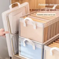 Boîte de rangement pliable moderne en PVC transparent et écologique pour vêtements, pantalons, sous-vêtements, chaussettes – Technologie d'injection