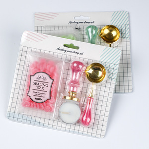 Sealing Wax Stamp Set Bubble Blister <b>Kit</b> With Handle Spoon And Wax Granules For Wedding Art Candle Making - Product Image 2