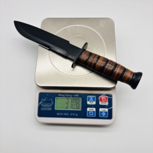 Cuchillo Táctico de Supervivencia de Grado Industrial con Mango de Cuero Antideslizante, Hoja de Acero Inoxidable para Campamento al Aire Libre, Fija y Dentada - Product Image 6