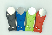 Outil de motte de terre de golf en acier inoxydable au design moderne Fourche verte Marqueur de balle avec bouton pop-up Fourche de golf pratique