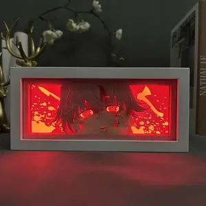 Lampu ukiran kertas Anime 3D desain 150 kotak cahaya potongan kertas LED malam lampu malam lampu kertas ukir