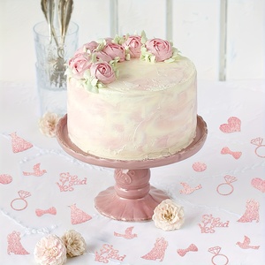 Confettis de <span class=keywords><strong>table</strong></span> roses scintillants en forme de diamant pour mariage, fiançailles, fête prénuptiale et décoration de fête - Product Image 5