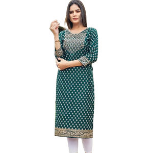 Fancy Rayon 14KG Foil Print con Secuencia de bordado Zari y colección de trabajo de hilo para mujer - Product Image 1