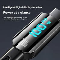 Kabel Type-C ke USB-C 100W dengan Layar LED, Selubung PVC, Konduktor Tembaga Murni untuk MacBook Pro & Pengisian Cepat PD