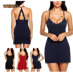 Hete Verkoop Vrouwen Sexy Kant Mesh Slip Nachtkleding Sexy Rode Pyjama Voor Vrouwen