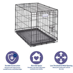 Newly Enhanced Metal Pet Cages Dog Houses Crate Includes Leak-Proof Pan <b>Floor</b> <b>Protecting</b> Feet Divider Panel - Product Image 5