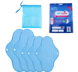 Vente en gros de 5 serviettes hygiéniques réutilisables serviettes menstruelles lavables super absorbantes confortables et respectueuses de la peau pour fille - Product Image 3