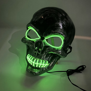 <span class=keywords><strong>Maschera</strong></span> LED a Forma di <span class=keywords><strong>Teschio</strong></span> con Luce Fredda EL, Ricaricabile, Luminosa, Lampeggiante, per Feste di <span class=keywords><strong>Halloween</strong></span>, Tema Horror Fantasma - Product Image 6