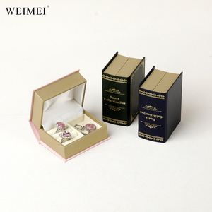 WEIMEI - Caja de Almacenamiento de Joyas Estilo Libro Vintage, Mini Caja Organizadora de Joyas para Viajes, para Anillos y Pendientes - Product Image 1