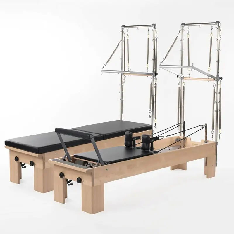Multifunctional Gym Use Oak Maple Wood Yoga Pilates Fitness Equipment Cadillac Exercise Pilates Reformer For Studio Workouts
