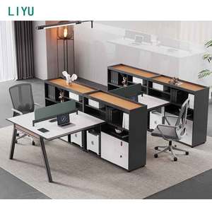 Escritorio de Oficina Moderno en Forma de L Liyu, Estación de Trabajo Modular Multipersona, Muebles de Oficina Modulares con Separación Elegante - Product Image 5