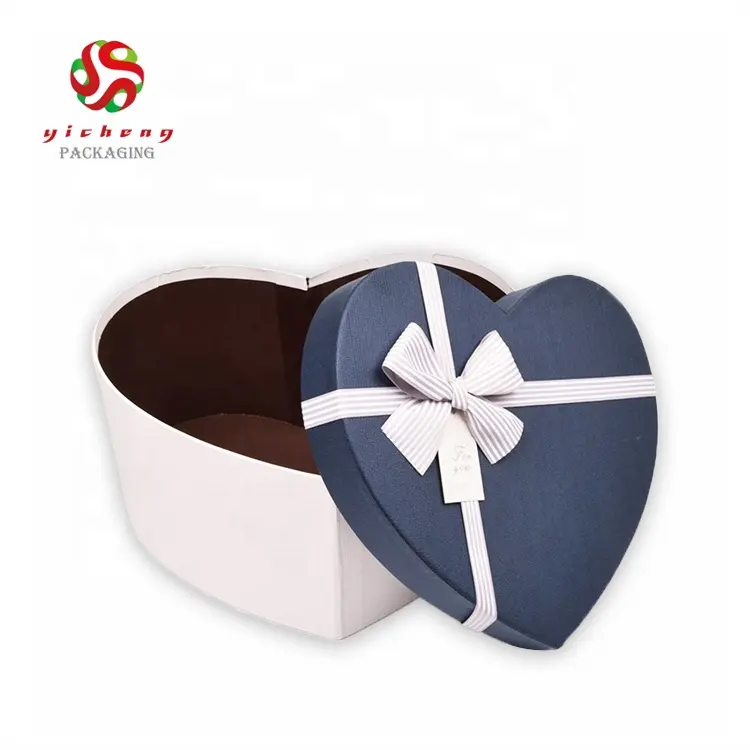 Gift Box Custom Color Design Different Size Gold Foil Logo Empty Flower Rose Gift Heart Shape Box Gift Box