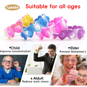 YACHEN Wearable Fidget Pulseras Push Poping Bubble Sensory Toys Stress Relief Pop Bracelet Fidget Toy - Product Image 4