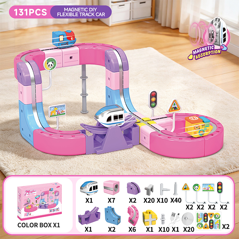 Voiture sur rail magnétique (131PCS)