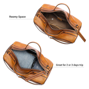 Sac de voyage de week-end en cuir véritable de qualité supérieure, personnalisé avec un motif imprimé OEM, sac de voyage de nuit - Product Image 6