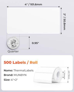 Étiquettes thermiques directes ODM, autocollants pour imprimante thermique, adhésif puissant, papier perforé, codes-barres, envoi postal, 500 feuilles/1 rouleau - Product Image 3