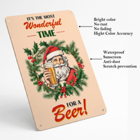 Autocollant mural magnétique, échantillon gratuit, idées cadeaux de Noël, affiche métallique, cadeau personnalisé pour les fêtes, artisanat métallique pour la maison et la cuisine, plaque en étain