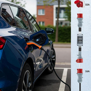 Adaptador de acoplador CEE trifásico 32A (22kW) macho a 16A (11kW) con disyuntor <span class=keywords><strong>C16</strong></span>, adaptador de alta corriente de 5 pines IP44 - Product Image 5