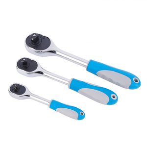 Clé à cliquet 72 dents, poignée courbée, dégagement rapide, entraînement 3/8, chromée, acier au carbone 45, clé auto - Product Image 3